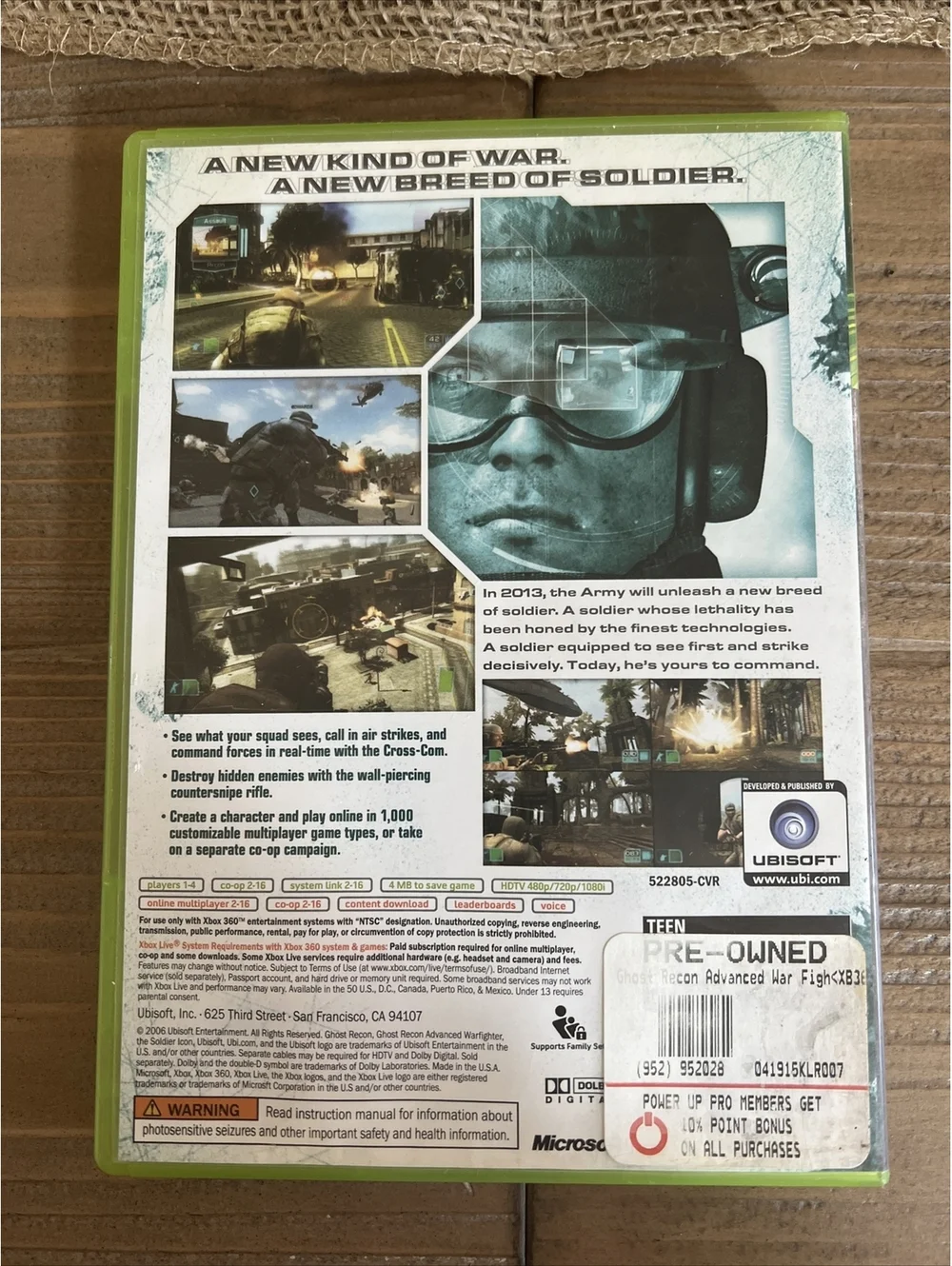 Tom Clancy's Ghost Recon: Advanced Warfighter (Xbox 360, 2006)